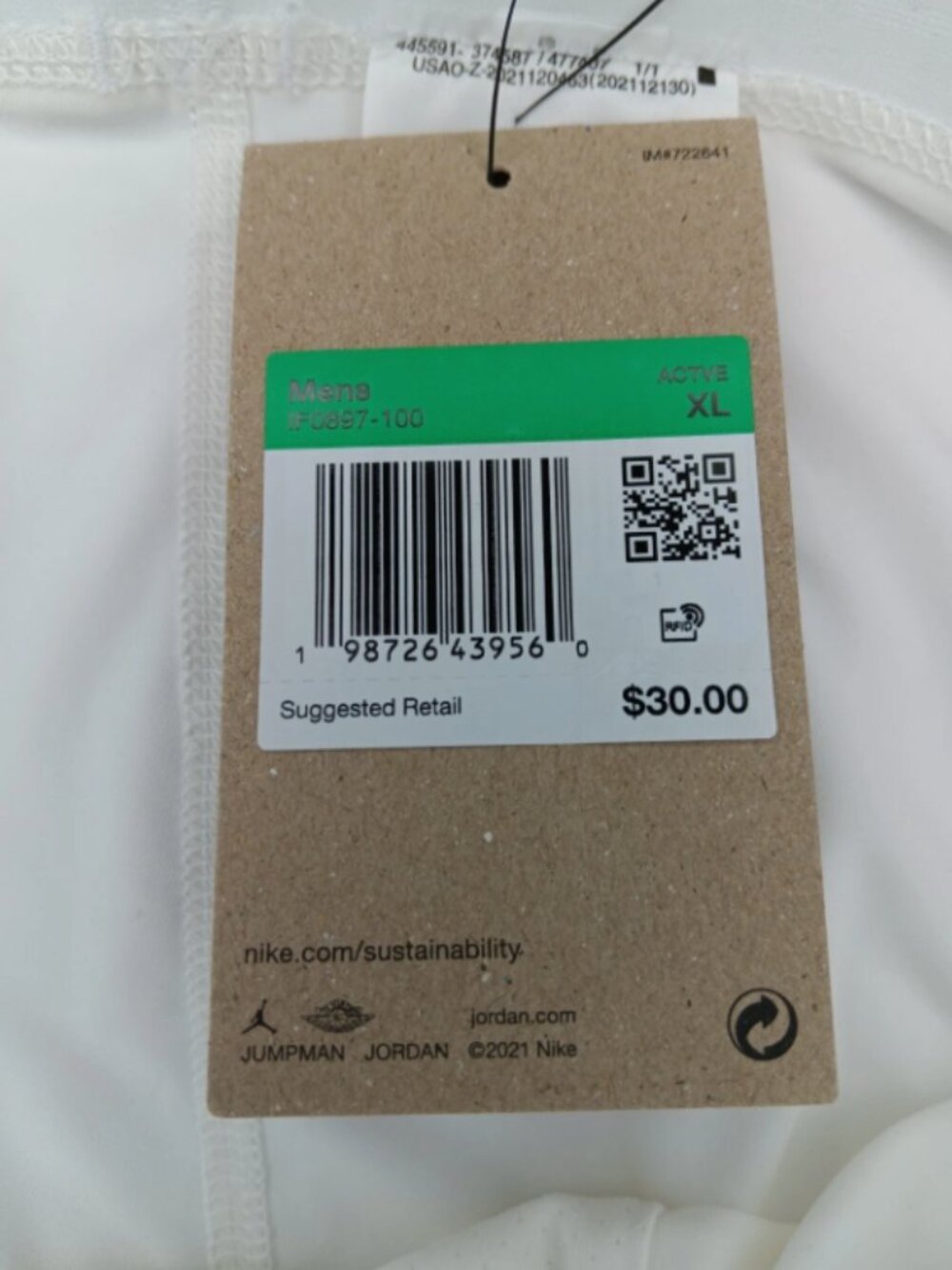 Jordan Sport Essentials Dri-FIT Shorts Men XL White If0897-100 NWT - Picture 6 of 6